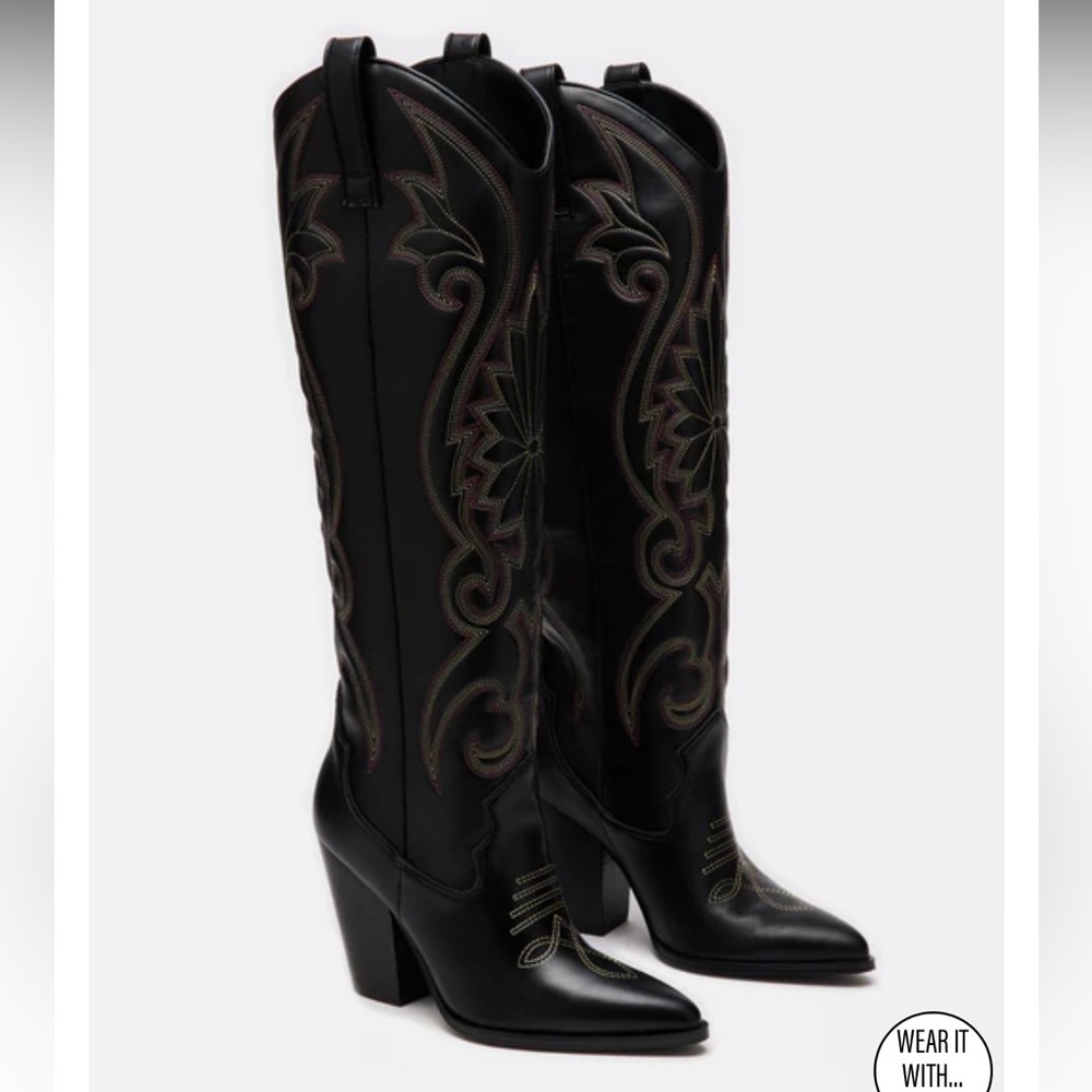 Steve Madden Lasso black cowboy boots 7.5